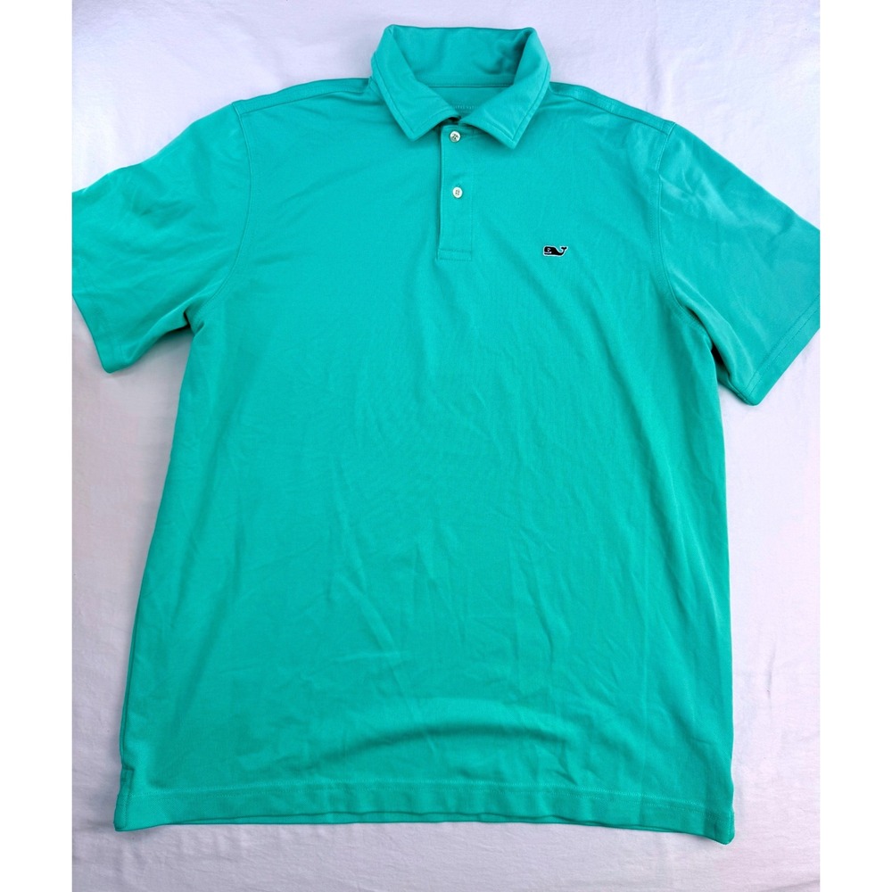 Vineyard Vines Kids XL Teal Green Short Sleeve Whale Logo Pique Polo Shirt
